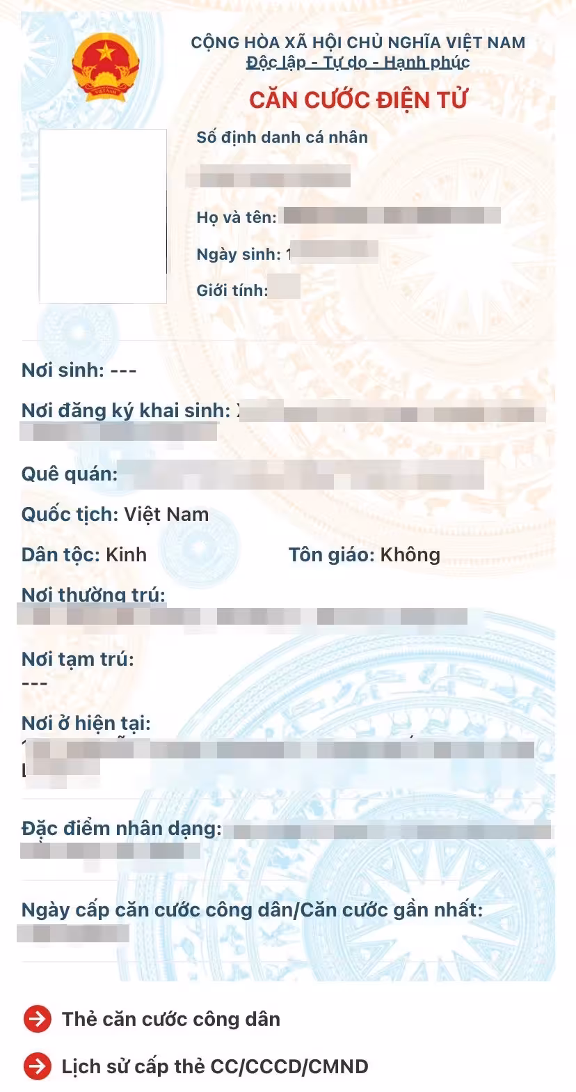 Hướng dẫn mở Căn cước điện tử trên VNeID - Bước 2